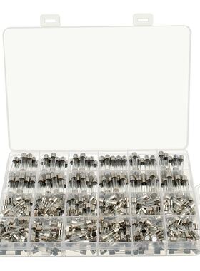 360盒装玻璃保险丝组合5/6x20mm250V0.25-20A管保险丝组合套装