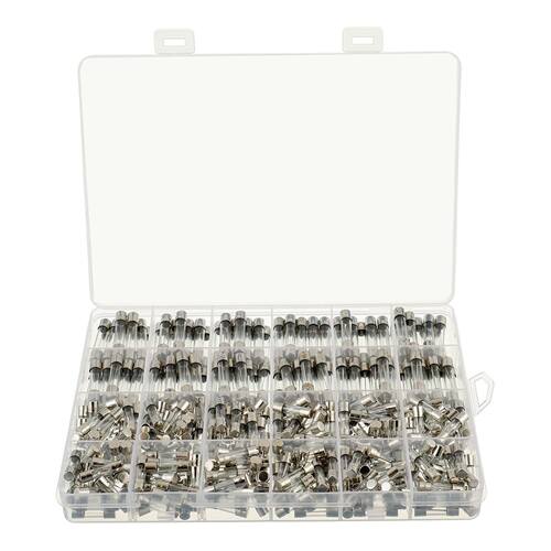 360盒装玻璃保险丝组合5/6x20mm250V0.25-20A管保险丝组合套装