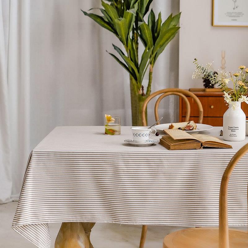 桌布布艺现代简约学生文艺餐桌布欧式色长方形茶几桌布现货定制