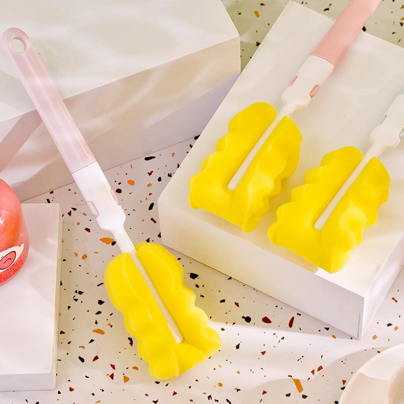 婴儿奶瓶刷高密度海绵可替换头杯刷奶嘴刷洗奶瓶刷子单个包装定制