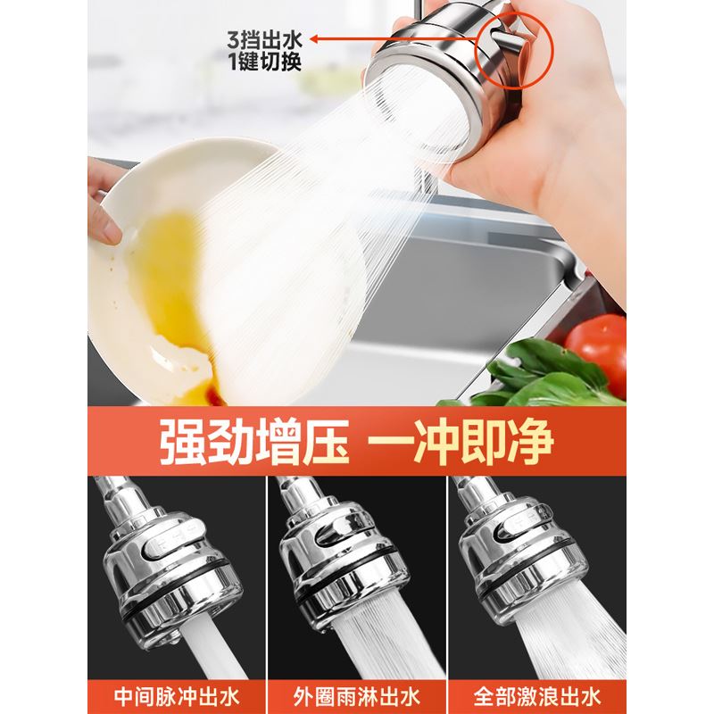 水龙头延伸器厨房家用转换接头器防溅头嘴花洒洗菜盆万向神器