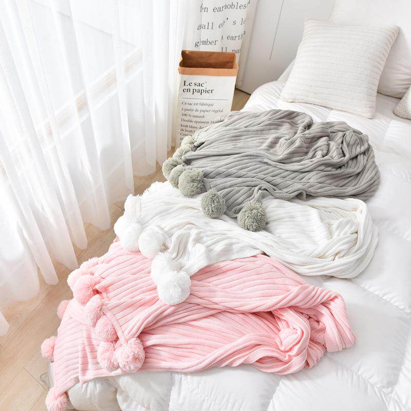 ins爆款网红球球毯沙发毯针织毛线毯子定制