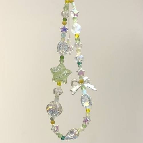 同款油菜花田串珠手机链ccd挂绳DIY链条相机挂链防丢钥匙扣