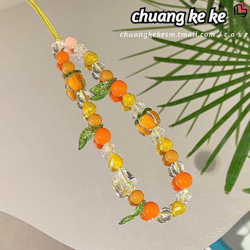 网红柿柿如意手工编织大橘大利手机挂绳手腕绳包挂件钥匙挂链原创