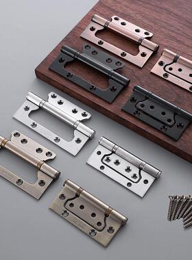 子母合页不锈钢4寸3.0免开槽木门铰链轴承加厚黑色5寸3.0古铜活叶