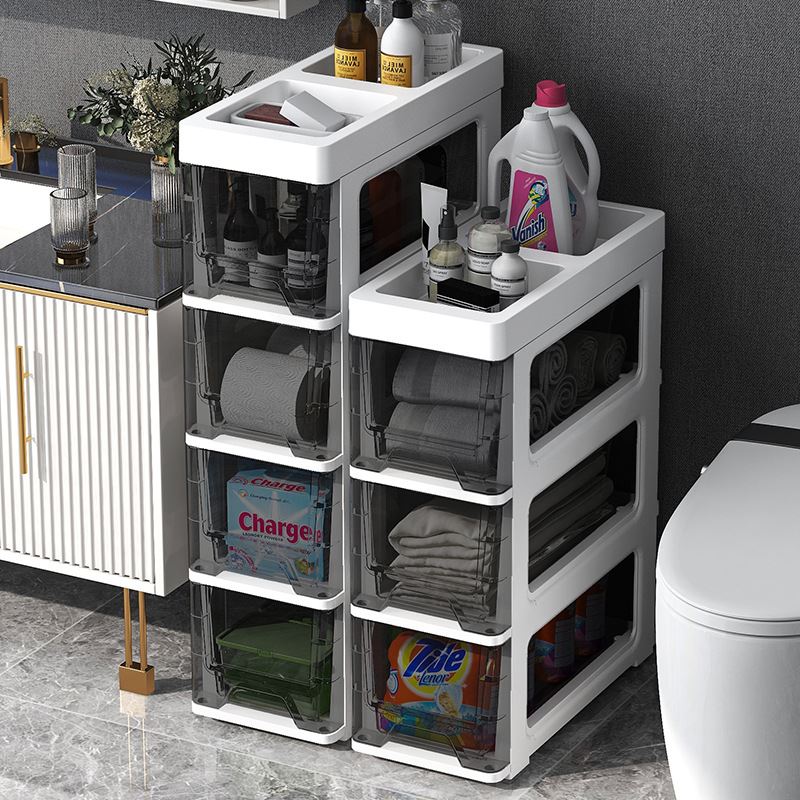 卫生间夹缝收纳柜透黑抽屉式浴室超窄缝隙储物柜子杂物收纳置物架