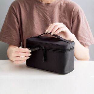 可定LOGO黑色手提立体桌面化妆包彩妆眉笔刷旅行收纳包