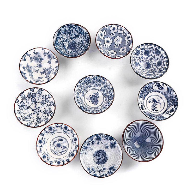 青花瓷仿古陶瓷茶杯斗笠杯功夫茶具茶杯品茗杯怀旧中国风主人单杯