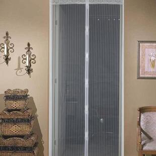 条纹磁性软纱门 磁性门帘 防蚊门帘定制