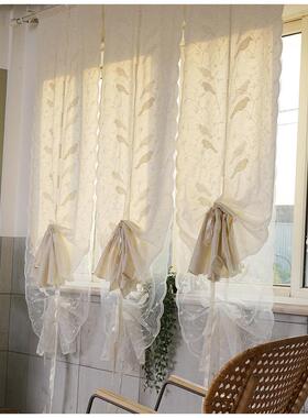 3OBR提拉帘窗帘扇形厨房窗帘门帘免打孔气球帘客厅装饰罗马帘纱帘