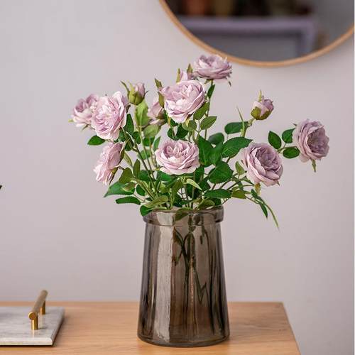 单支仿真假花客厅装饰干花艺摆设婚庆塑料人造花玫瑰绢花牡丹花束