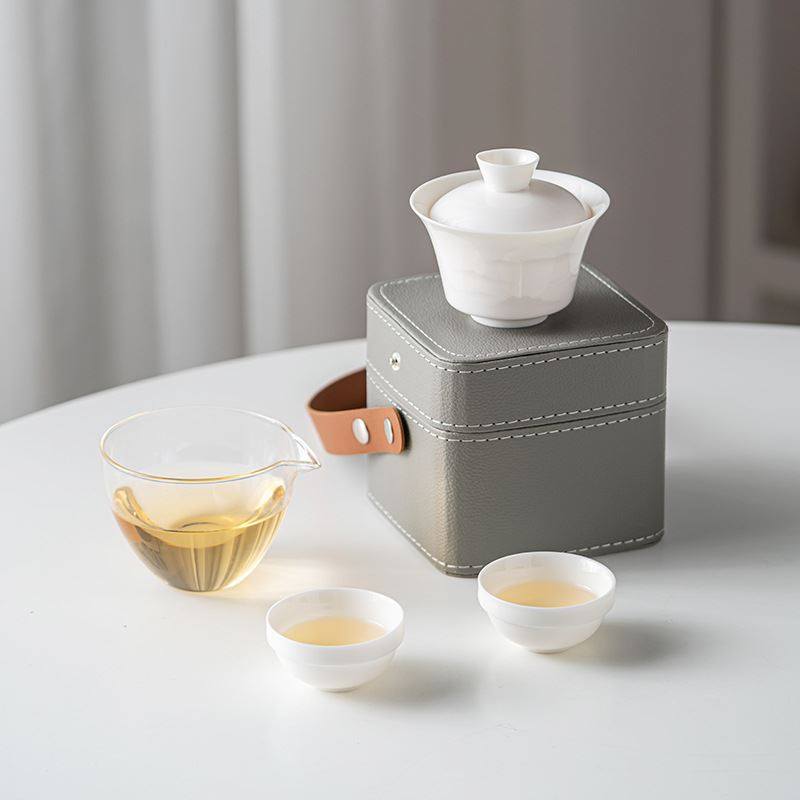 羊脂玉旅行茶具套装伴手礼旅游便携户外杯商务礼品可印logo,节庆用品/礼品,伴手礼,淘宝优惠券,粉丝福利购,淘宝优惠卷