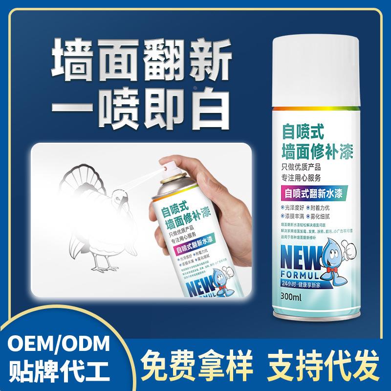 墙面自喷漆一喷白色墙面翻新漆涂鸦黑斑修补漆水性净味白色漆定制