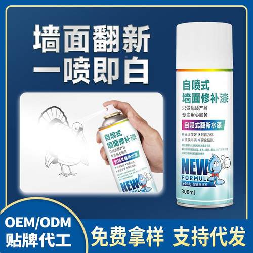 墙面自喷漆一喷白色墙面翻新漆涂鸦黑斑修补漆水性净味白色漆定制