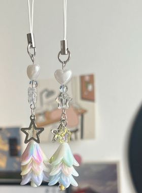 marry Christmas串珠圣诞小摆件圣诞树礼物情侣挂件手机链挂绳ins