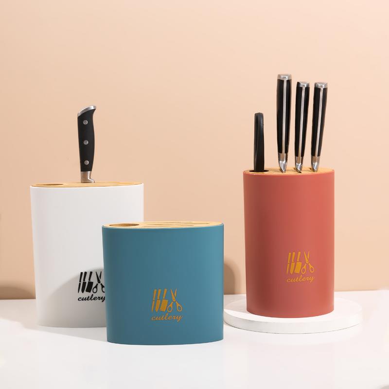 竹木盖刀架简易刀具收纳架家用厨