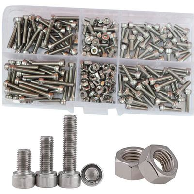 M3杯头内六角螺丝套盒配螺母共计210 不锈钢圆柱头螺丝套装