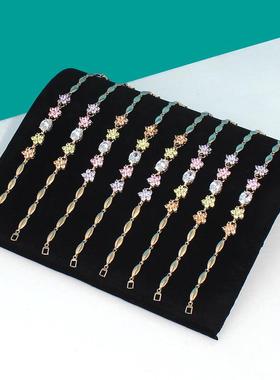 黑色绒布S形项链展示板手链饰品展示架柜台陈列展示摆摊道具定制