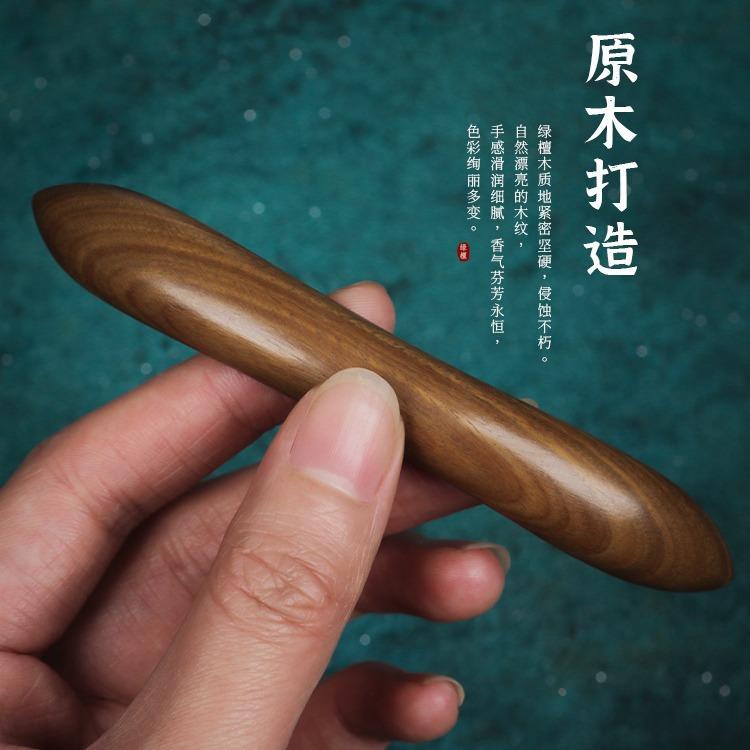 双尖绿檀木发簪古风手工黑檀木簪女一字盘发复古红檀簪子扁簪发饰