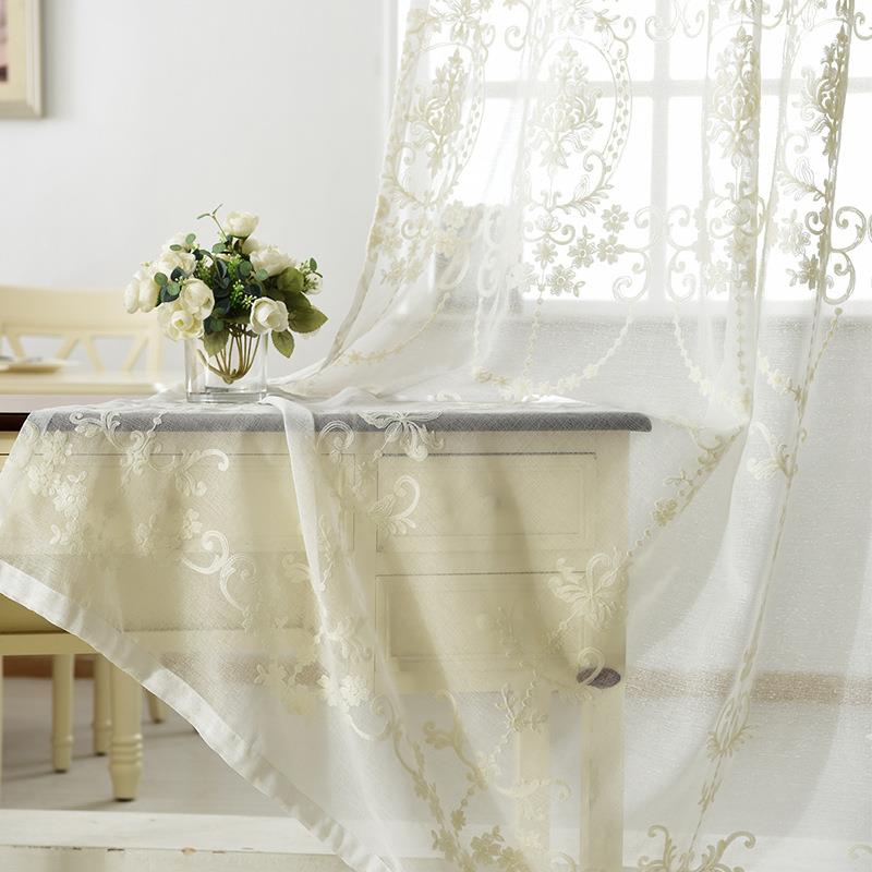 新款窗纱 镜花缘窗纱 绣花白纱帘 窗帘布配纱 客厅卧室书房可零剪