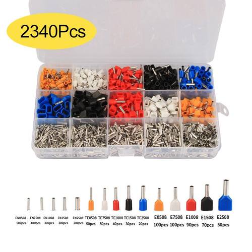 2340冷压端子 冷压管型接线端子终端盒装