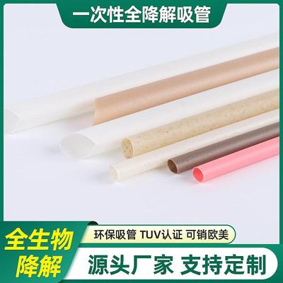 商用一次性PLA可全降解吸管 咖啡店奶茶店果汁酸奶尖头细吸管定制