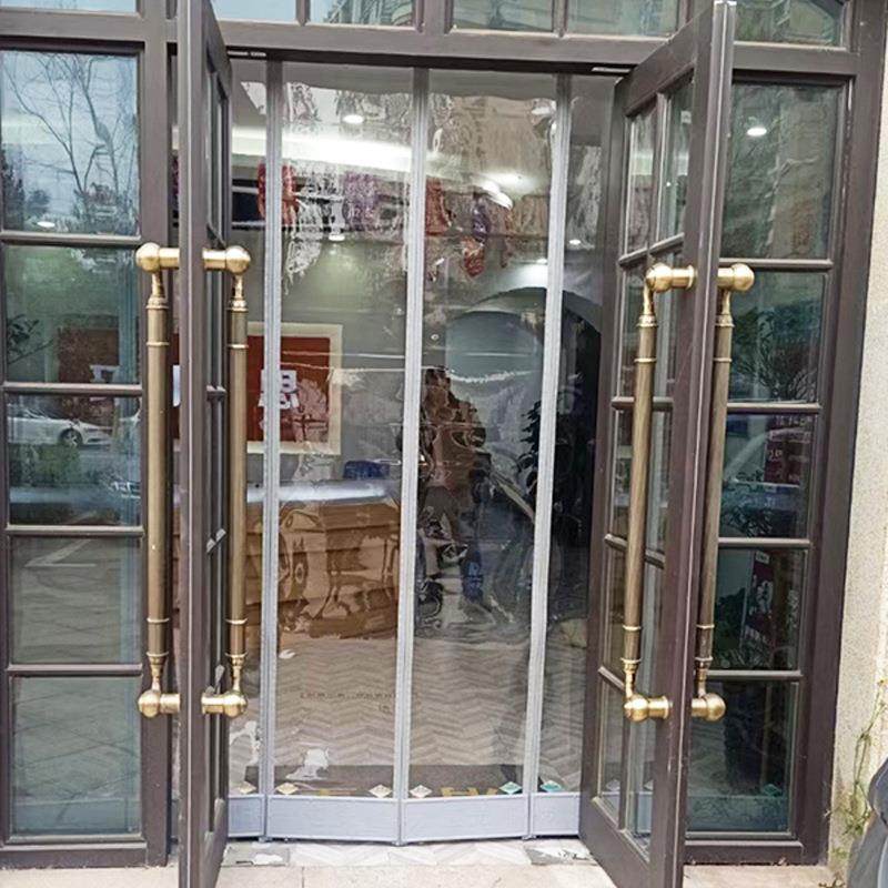 夏季隔热保温透明软门帘 磁性自吸pvc透明皮帘子自动吸合挡风门帘