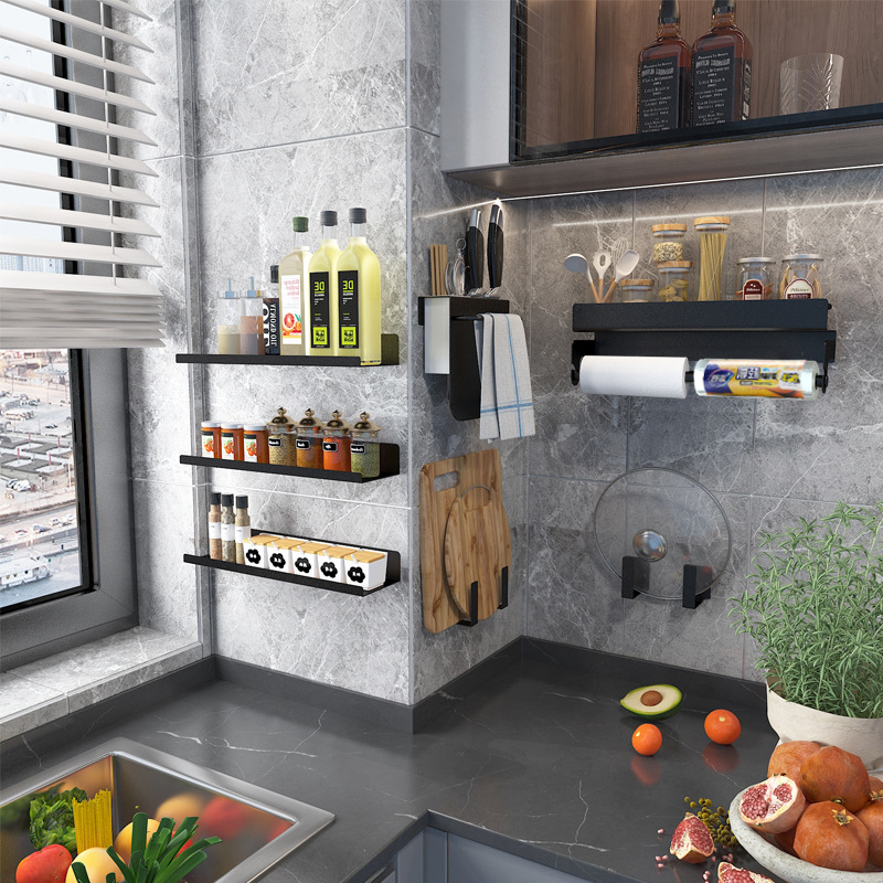 免打孔厨房置物架多功能壁挂式多层调料收纳架厨房用品刀架挂件