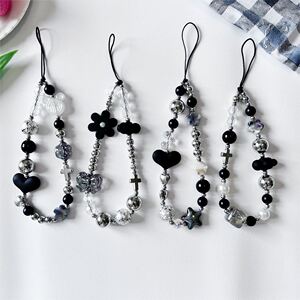 潮酷风蝴蝶结串珠链条挂绳配饰通用手机壳挂链手工耳机套钥匙扣