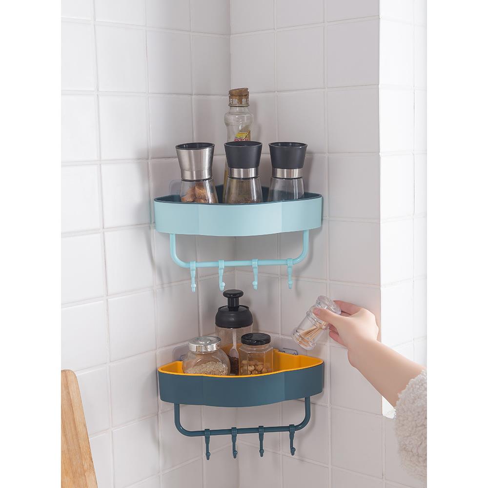 免打孔转角置物架卫生间三角架厨房厕所浴室壁挂墙上粘贴收纳挂钩