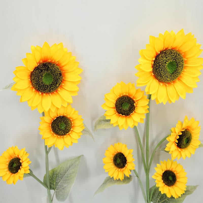 居家仿真花向日葵 演出装饰摆件大把太阳花 酒店客厅婚庆仿真绢花