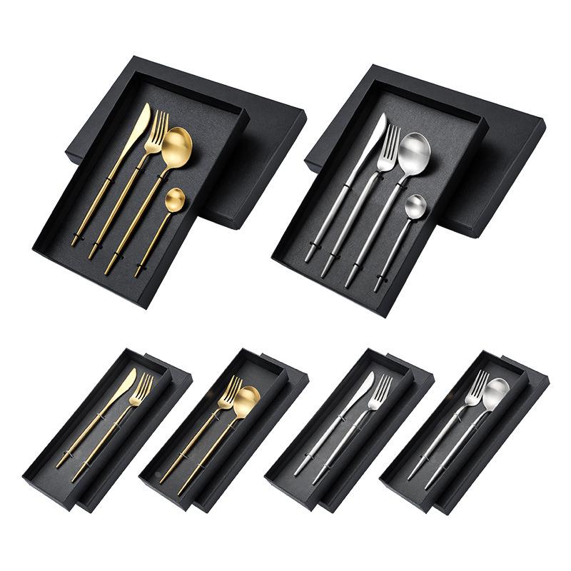 葡萄牙餐具套装不锈钢西餐牛排刀叉勺ins风镀金色礼盒装定制