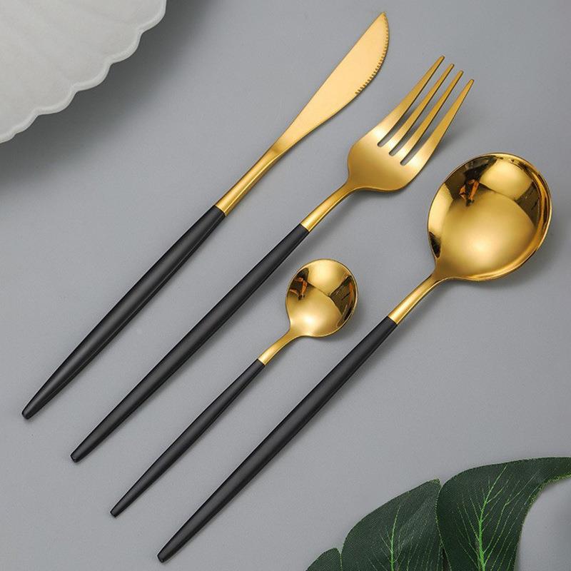 不锈钢牛排刀叉套装 酒店西餐餐具四件套葡萄牙刀叉勺定制