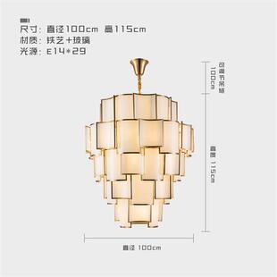 新中式 楼中灯 别墅大吊灯客厅灯挑高中空越层现代酒店包厢三层复式