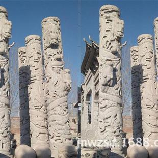 青石龙柱祠堂直径cm龙柱石雕制造厂景区石龙柱图片价格