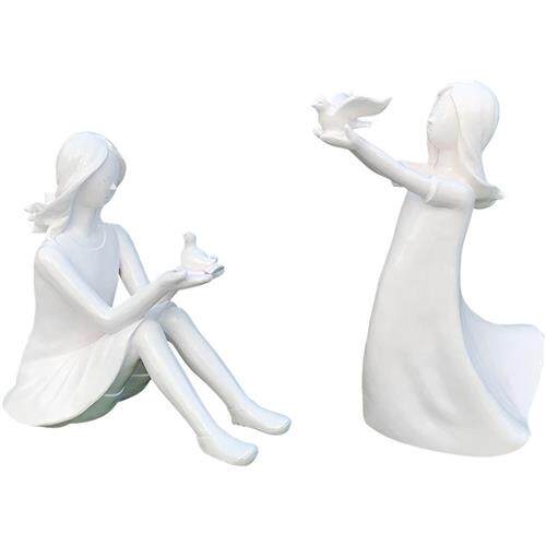 户外抽象人物雕塑广场学校草坪售楼部装饰玻璃钢现代天使舞蹈摆件