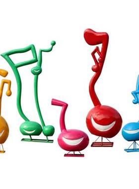 大型绿植音符雕塑户外玻璃钢音乐元素摆件艺术学校广场音乐厅美陈