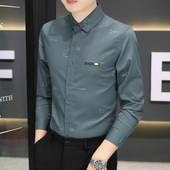 春秋季 衬衫 高端商务外穿宽松衬衣潮流帅气高级垂坠感寸衣 长袖 男士