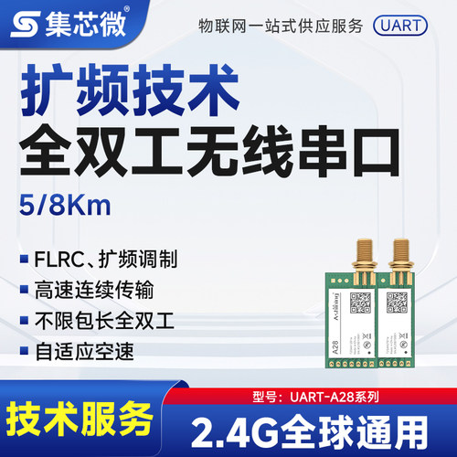 集芯全/半双工2.4G无线串口模块