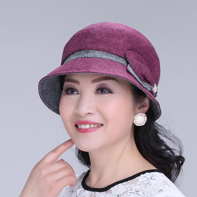 中老年人女士帽子春季妈妈时装帽老年帽奶奶春秋休闲女布帽盆礼帽