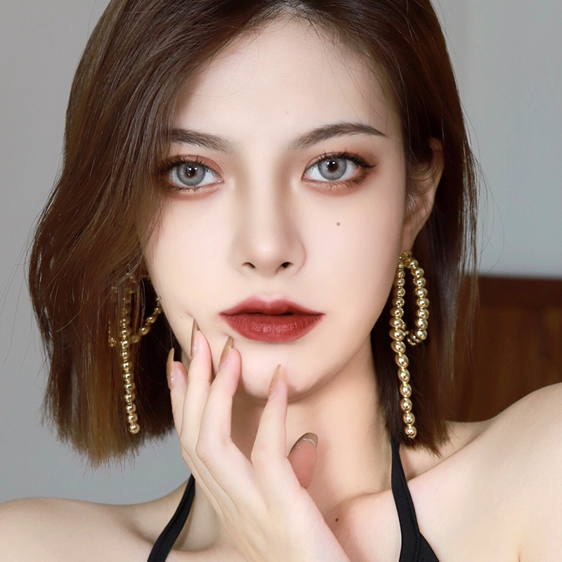 nyunyu珠珠环绕长款潮韩国耳钉