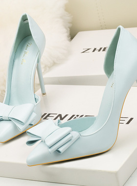 туфли蝴蝶结高跟鞋sandals Bowknot ladies high heel shoes