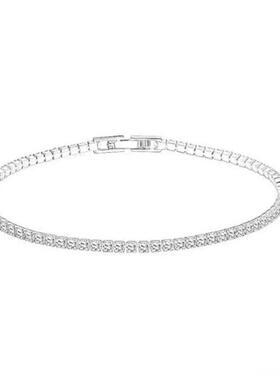 Pure 925 Silver Jewelry 18CM Tennis Bracelet 2mm Zirconia An