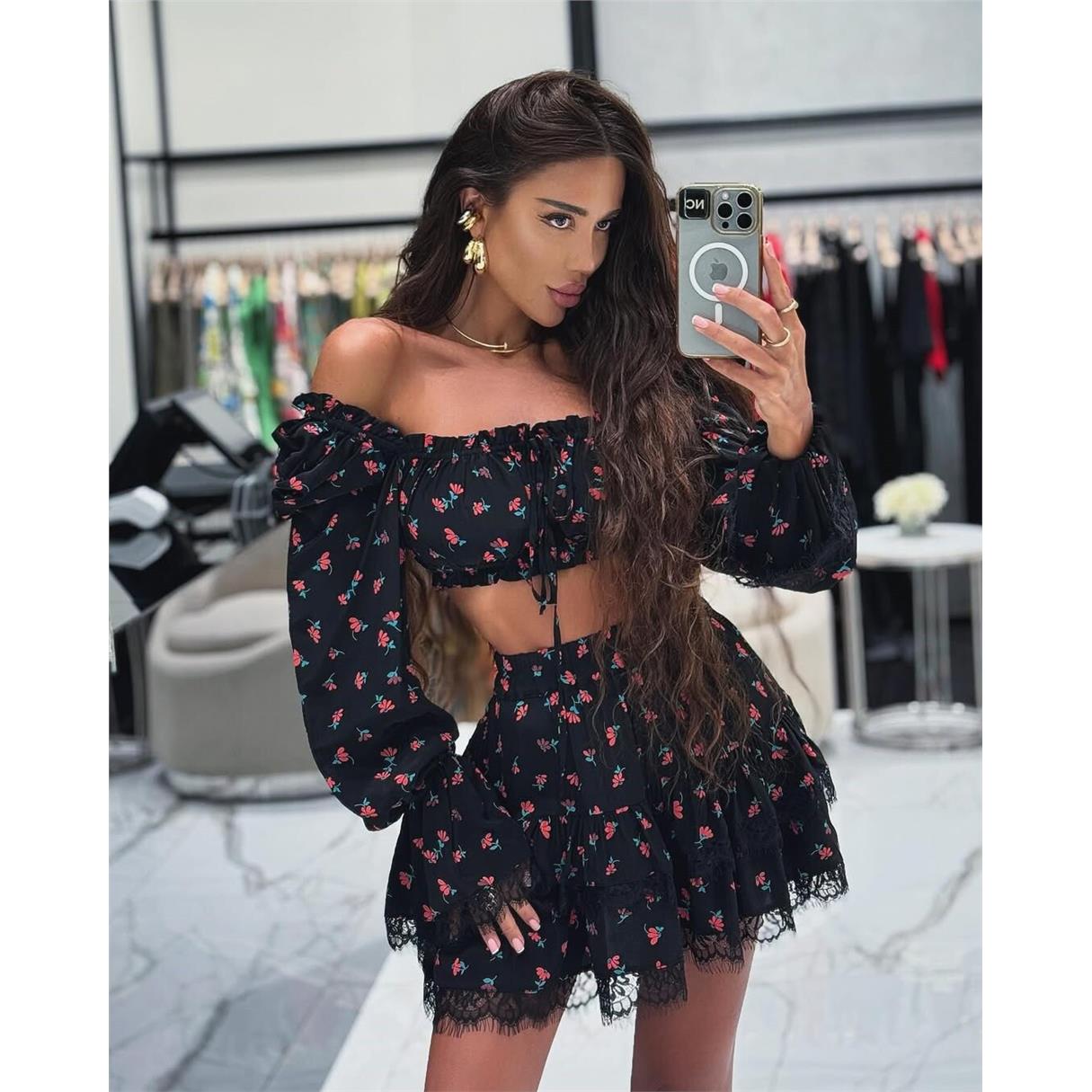 Vestskir欧美性感蕾丝边
