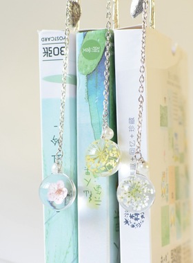 Creative Flower specimens Bookmark Pendant Metal Book mark S