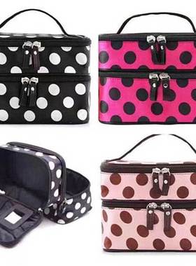 Double Zip Women Cosmetic Bag Large Capacity Makeup Bag Wate
