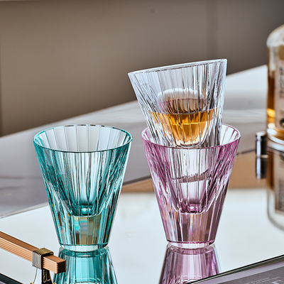 高端奢华手工雕刻威士忌龙尖酒杯水晶杯刻花洋酒杯K9水晶杯可定制