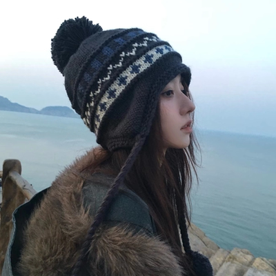 费尔岛帽子女2025新款大头围