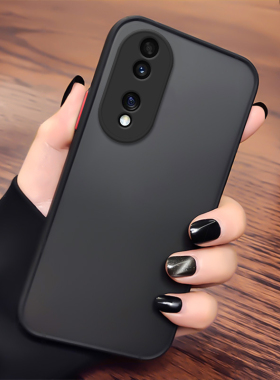 适用荣耀70手机壳潮牌简约荣耀90pro保护套肤感透明honor70pro镜头全包80pro防摔黑色200磨砂撞色100男女款