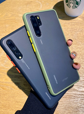 创意个性简约撞色适用于华为p30手机壳p30pro保护套P20全包防摔半透磨砂HUAWEIP20Pro硅胶软边男女情侣por